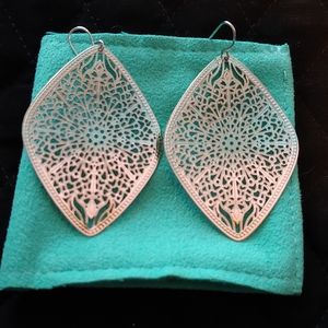 Premier Designs Silver Lace Earrings